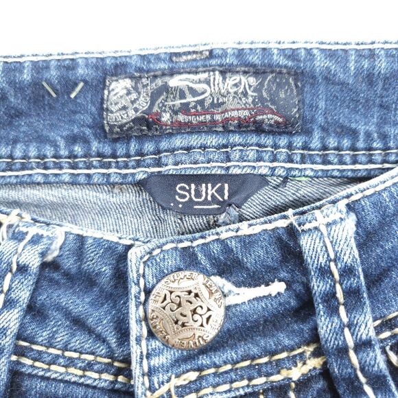 Silver Suki Straight Casual Medium Wash Button Zip Jeans Womens Size 25x30 Blue - Picture 6 of 9